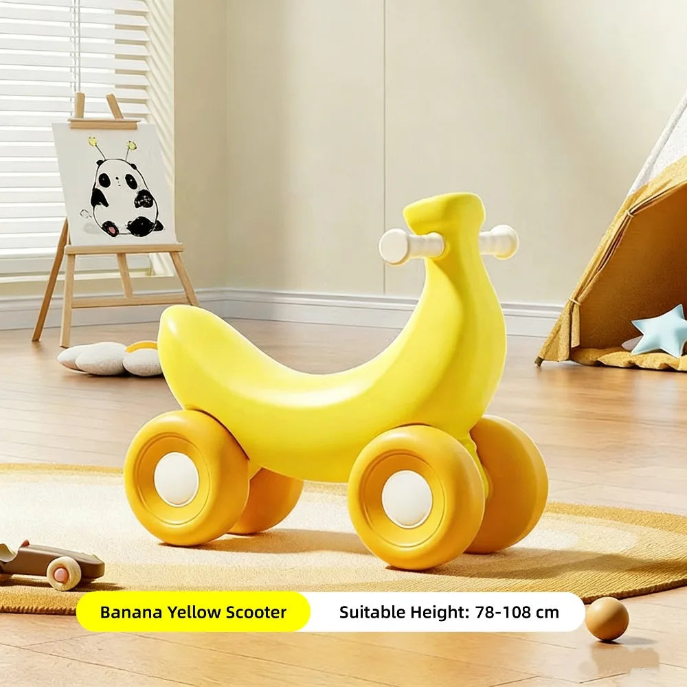 2 in 1 Banana Rocking Horse for Toddlers Baby Rocking Toy Birthday Gift for Boys Girls Ride on Toy with Detachable Balance Board