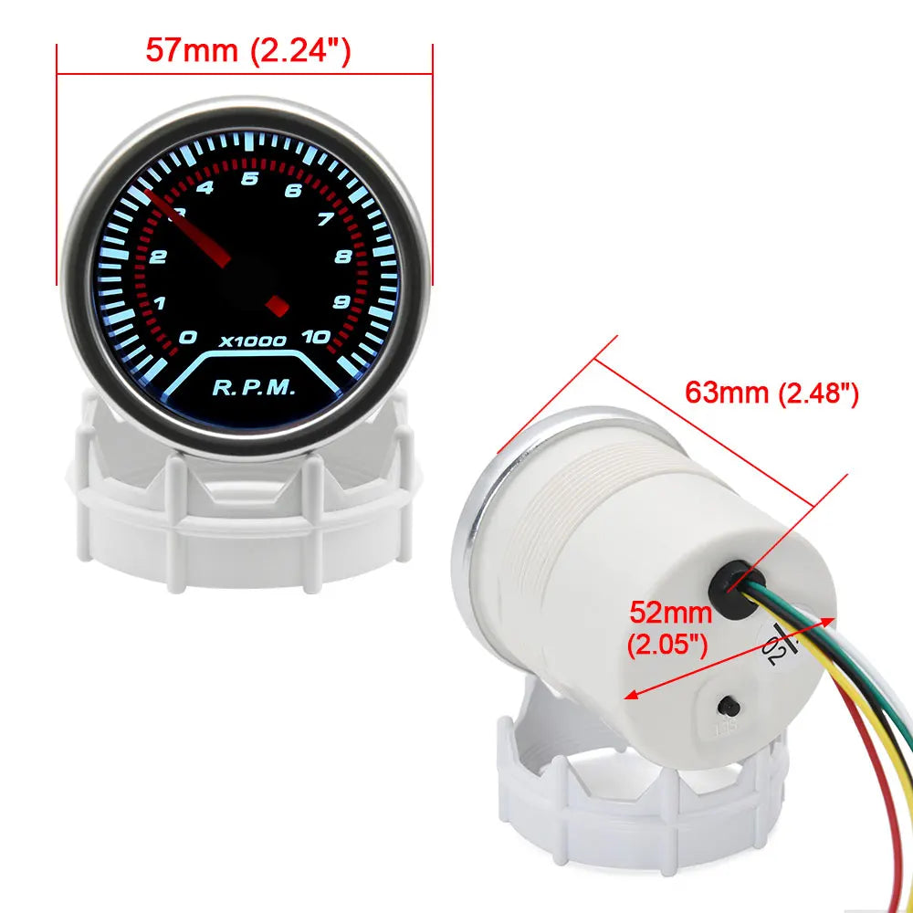 AD 52mm Water Temperature Gauge + 10mm Sensor  Boost Gauge Bar Psi Vacuum Oil Temp Press Voltmeter Tachometer RPM Car Gauge Pods