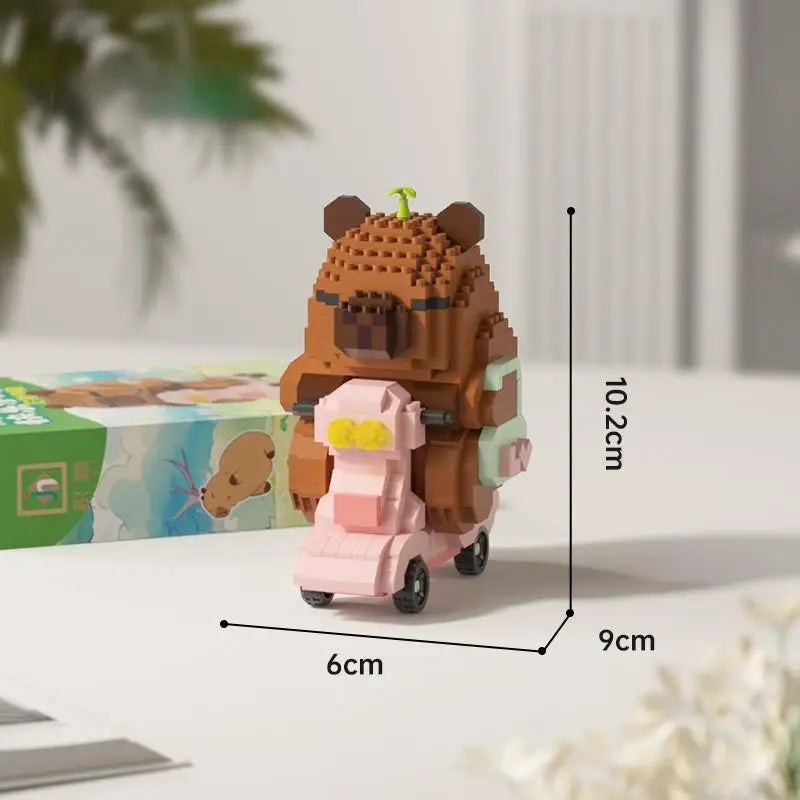 Shrimp Building Blocks Cattle Horses Hard Work Office Figurines Cream Cat Ornament Beast of Burden Model Assembly Toy for Worker