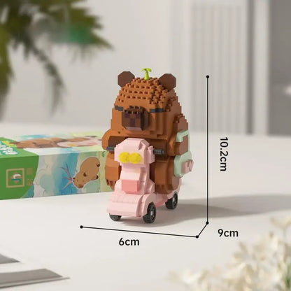Shrimp Building Blocks Cattle Horses Hard Work Office Figurines Cream Cat Ornament Beast of Burden Model Assembly Toy for Worker