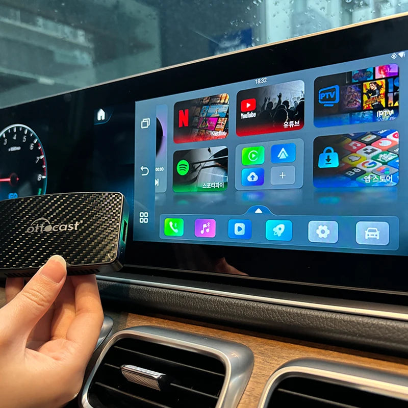 OTTOCAST Play2Video Pro Ai Box Wireless CarPlay Android Auto Adapter Built in  Netflix YouTube IPTV Video Box for 98% of Cars