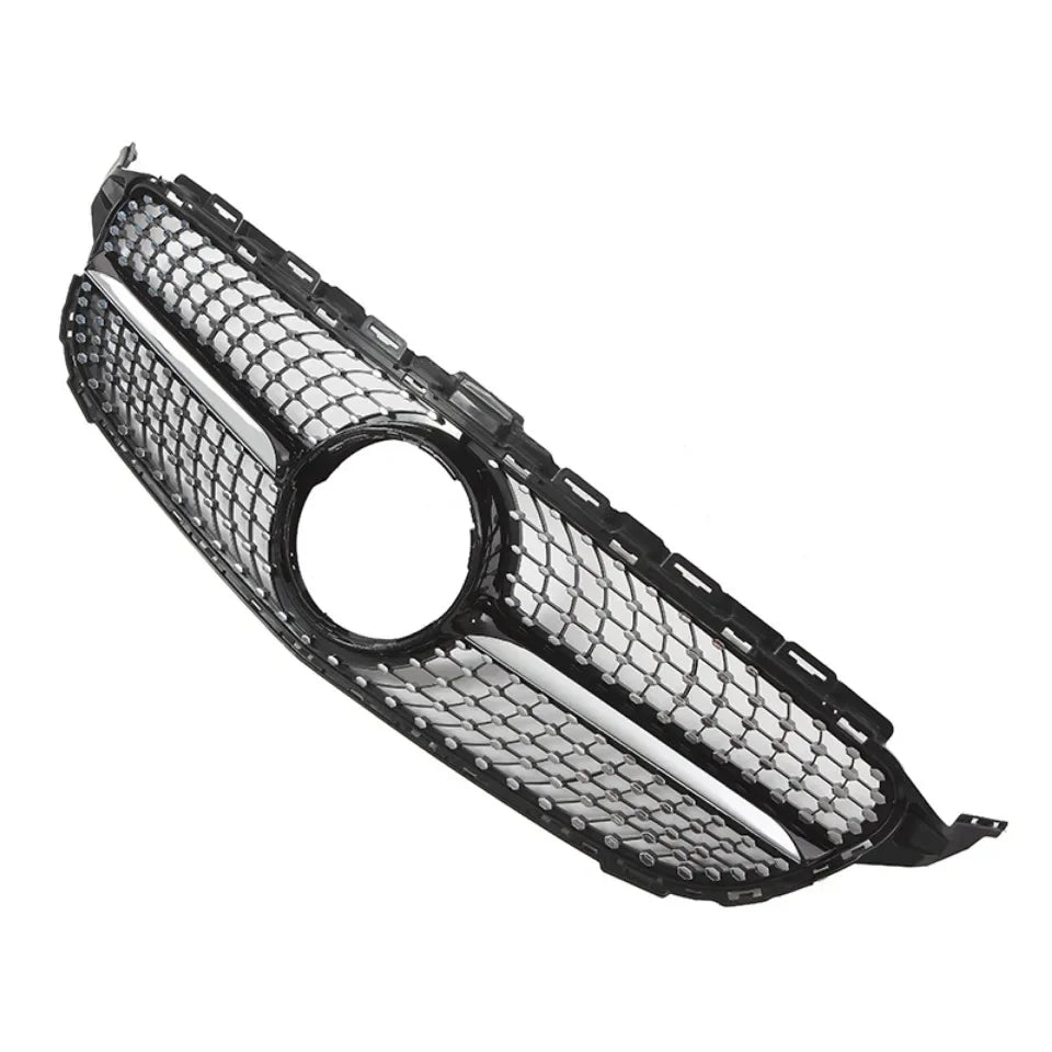 XVIP GTR Style Front Racing Grille For Mercedes Benz C-Class W205 2015-2018 C180 C200 C300 Chrome Diamonds Style Bumper Grilles
