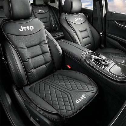 Car Seat Cushion For Jeep Rengade Compass Patriont Grand Cherokee 3D Embroidered Seat Protector Pad Front & Rear Seat Covers