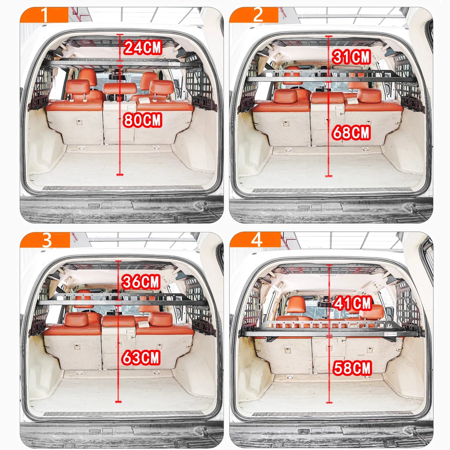 CGZ Molle Panels Fit for Toyota Land Cruiser Prado J150 / Lexus GX460 2010-2022 Rear Trunk Cargo Shelf Storage Organizer Racks
