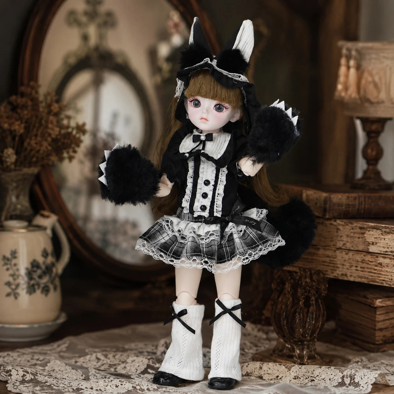 1/6 BJD Doll 28cm 11 Inch Multi-joint Moveable Full Set Outfit Cute Girl Dress Up Toy Desktop Photography Decor Birthday Gift