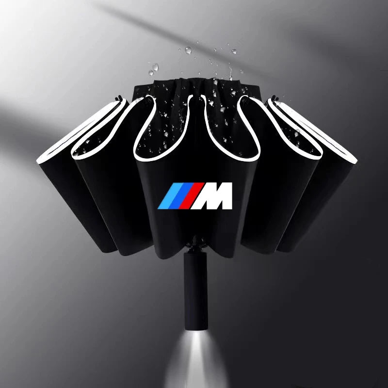 Car Umbrella With LED Flashlight Reflective Stripe Umbrella For BMW M E30 E39 E46 E90 E93 E60 F10 M5 M6 M7 X4 X5 X1 accessories