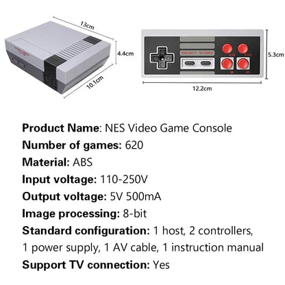Retro Family Video Game Console For FC Home Game Player AV Output Built in FC620 Classic Game with wired Gamepad For Children