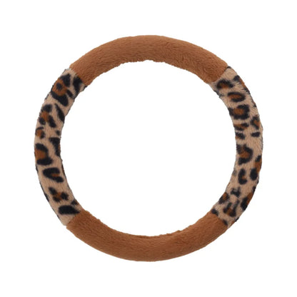 Women's New Leopard-print Car Seat Cushion Winter Plush Warm Non-slip Seat Cover Fashion Full Set Automobile Interior Decoration