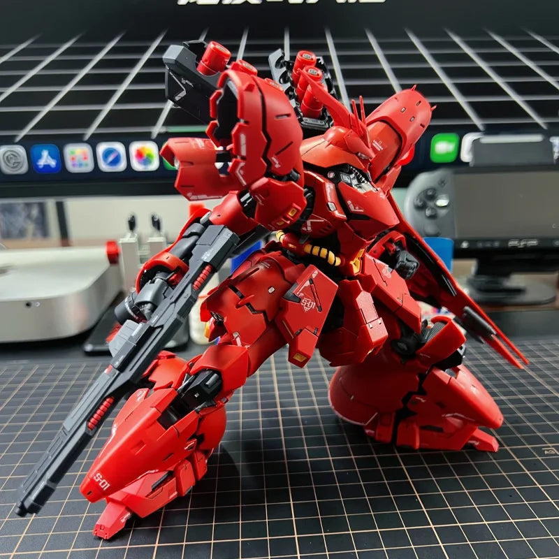 Sazabi RG 1/144 Mech Assembly Model Kit Action Figures Boy Puzzle Toys Gift Collectible Desktop Ornament Doll With Water Sticker