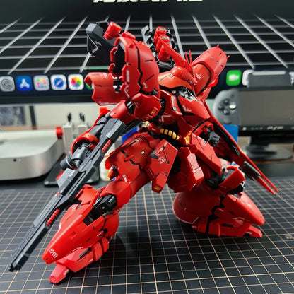Sazabi RG 1/144 Mech Assembly Model Kit Action Figures Boy Puzzle Toys Gift Collectible Desktop Ornament Doll With Water Sticker