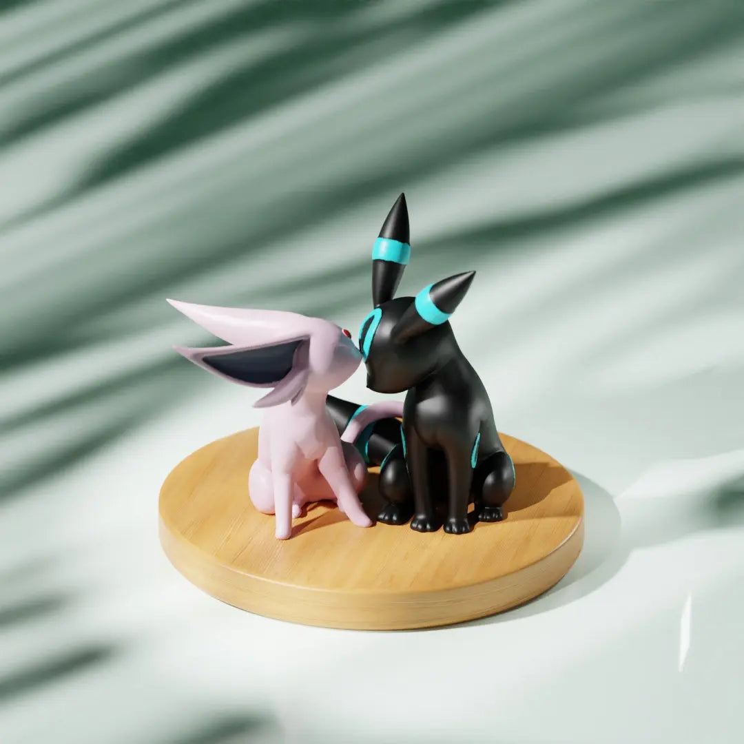 Genuine Espeon Umbreon Pet Elf Mini Anime Cartoon Cute Model Figures Desktop Ornament Collection Kids Toys Birthday Gifts