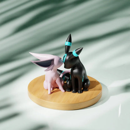 Genuine Espeon Umbreon Pet Elf Mini Anime Cartoon Cute Model Figures Desktop Ornament Collection Kids Toys Birthday Gifts