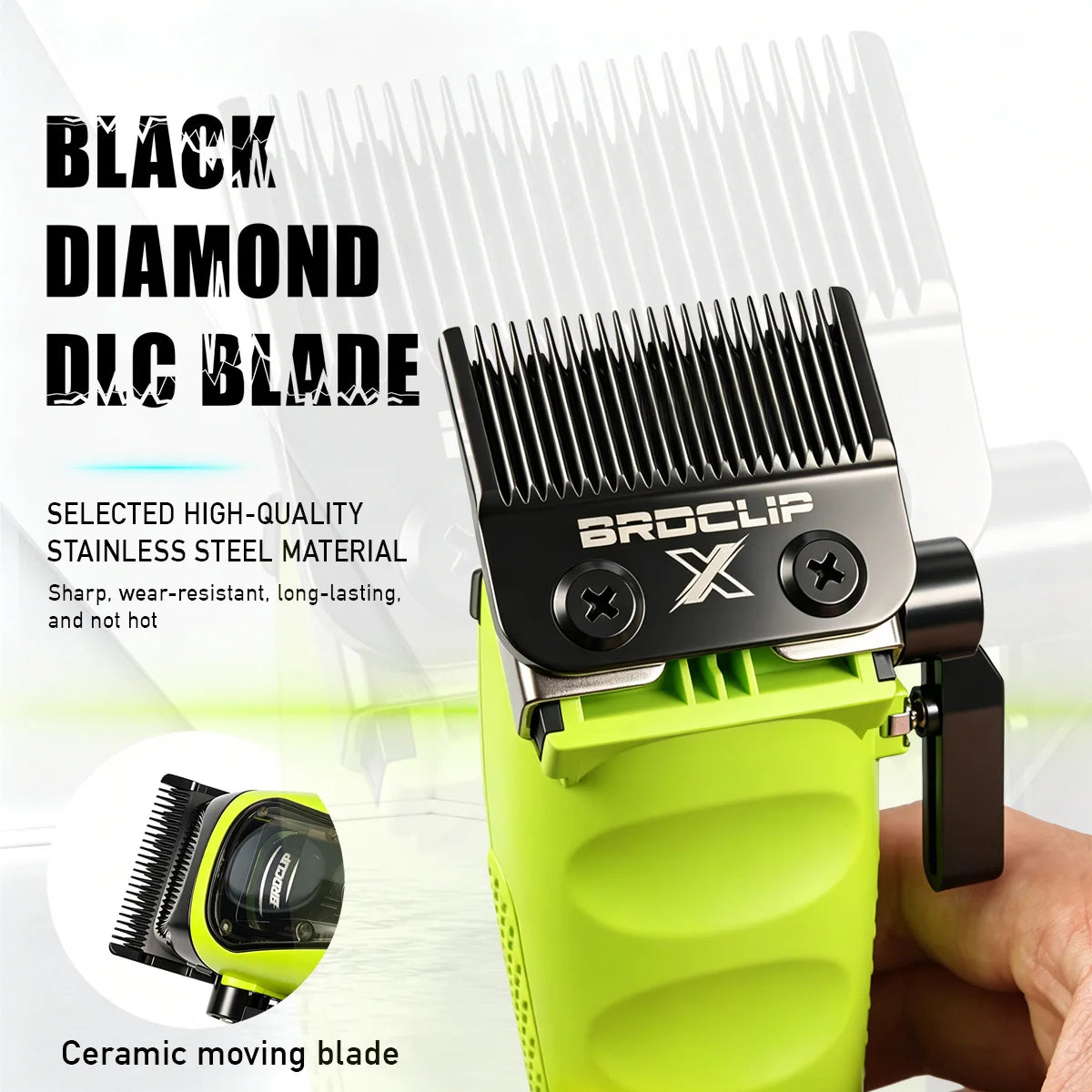 BRDCLIP BRD R1 Professional Hair Clipper Brushless Motor DLC Blade 4500mAh 240Mins Cordless Barber Trimmer for Men Home Salon