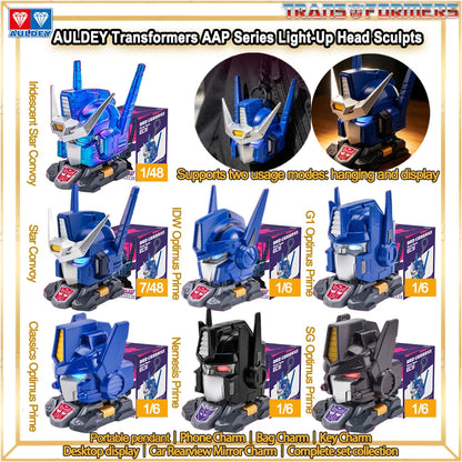 New AULDEY Transformers G1 Toy AAP Series Light-Up Head Sculpt Mecha Model Optimus Prime Dual Modes Pendant Display  Figure Gift