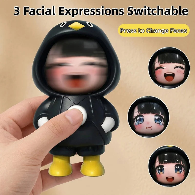 Gugugaga Penguin Keychains Anti-stress Keycap Keychains Cute Penguin Girl Keyrings Bag Charms Gifts 키캡