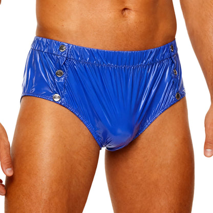 Mens Waterproof Diaper Cover Panties Elastic Waistband Glossy Briefs Leakproof Elderly Special Needs Adaptive Underwear Swimwear