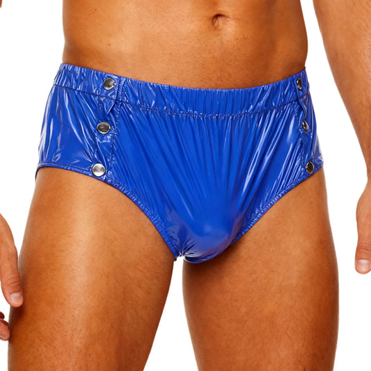 Mens Waterproof Incontinence Diaper Cover Solid Color Elastic Waistband Side Pressing Button Tear-away Washable Briefs Underwear