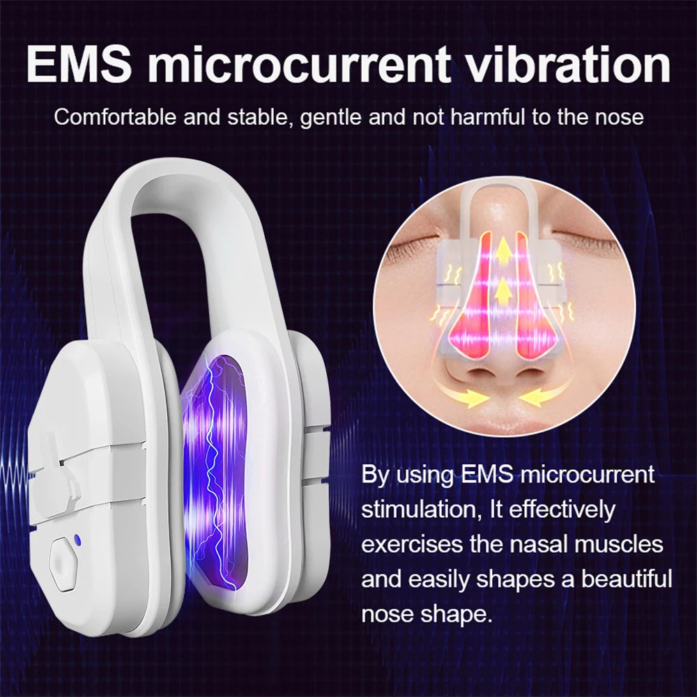 EMS Beauty Nose Shaper Clip Microcurrent Pulse Vibration High Bridge Nose Sculpting Massager Nose Up Lifter Massage Tool