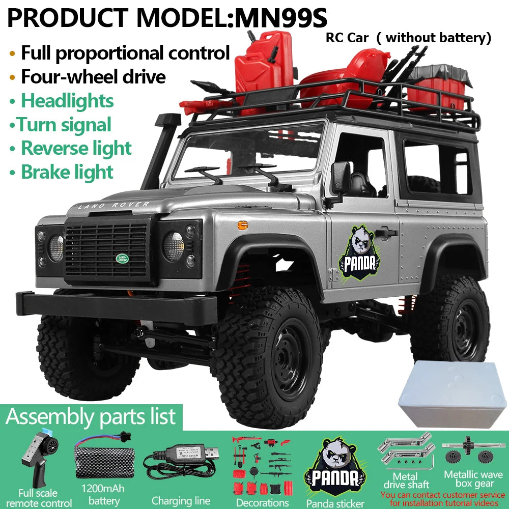 Upgrade MN99S MN98 1:12 RC Car MN Model RTR 2.4G Remote Control Car Climbing Defender 4WD RC Truck Off-road RC Toys As Kids Gift