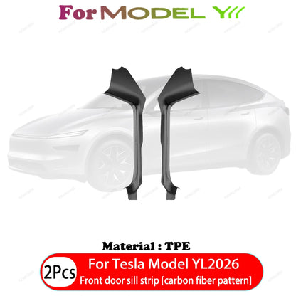 For Tesla Model YL 2026 TPE Front Rear Door Sill Protector Threshold Strip Waterproof Anti-kick Guard Panel Interior Accessories