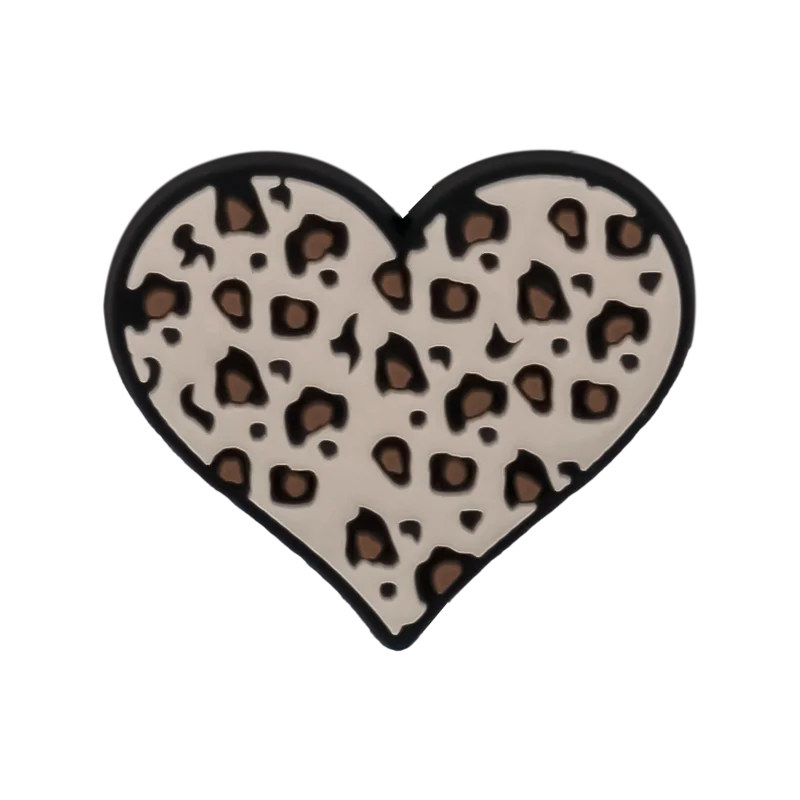1/25pcs Leopard Print Shoe Charms for Hot Girl Women Shoe Decorations Pins Sandals Accessories Lipstick Heart Cherry Clog Buckle