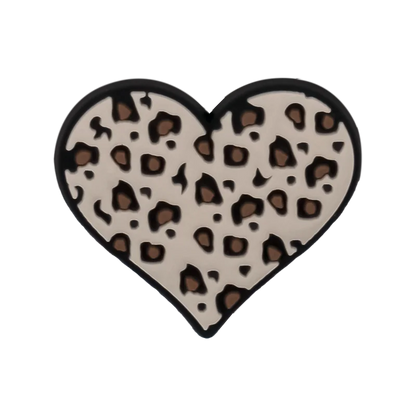 1/25pcs Leopard Print Shoe Charms for Hot Girl Women Shoe Decorations Pins Sandals Accessories Lipstick Heart Cherry Clog Buckle