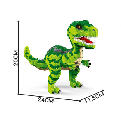 KNEW BUILT Micro Mini Building Block Toys T-Rex Pteranodon-Puzzle Assemble,Children's Day Gifts for Boys' Favorite Dinosaurs