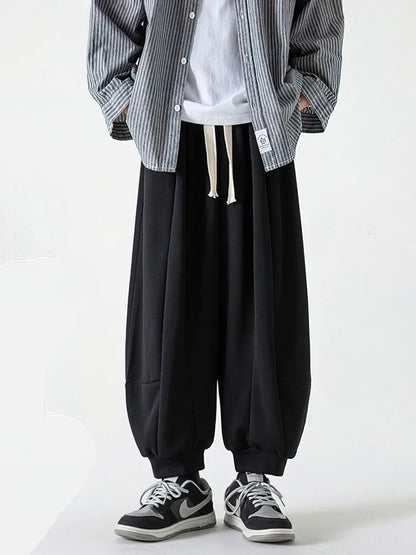 Vintage Baggy Jogger Pants Men Spring Autumn Old Money Casual Wide Pants Japanese Harajuku Sport Sweatpants Streetwear Trousers