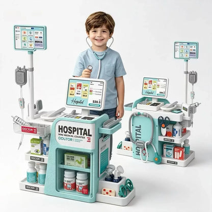 Kids Doctor Hospital Playset, Pretend Medical Station Toy, Doctor Tools, Nurse Play Gift Boys Girls Ages 3+