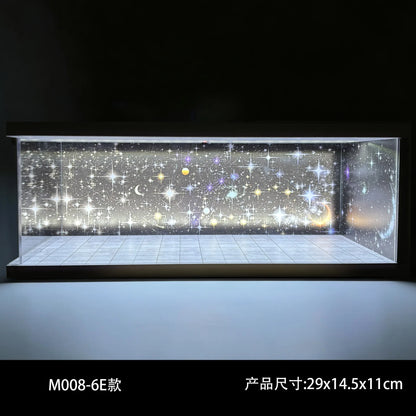 1/64 Scale Car Miniatures Garage Scene Model Car Parking Lot Display Box Led Lights Series Parking Simulation Car Models Box
