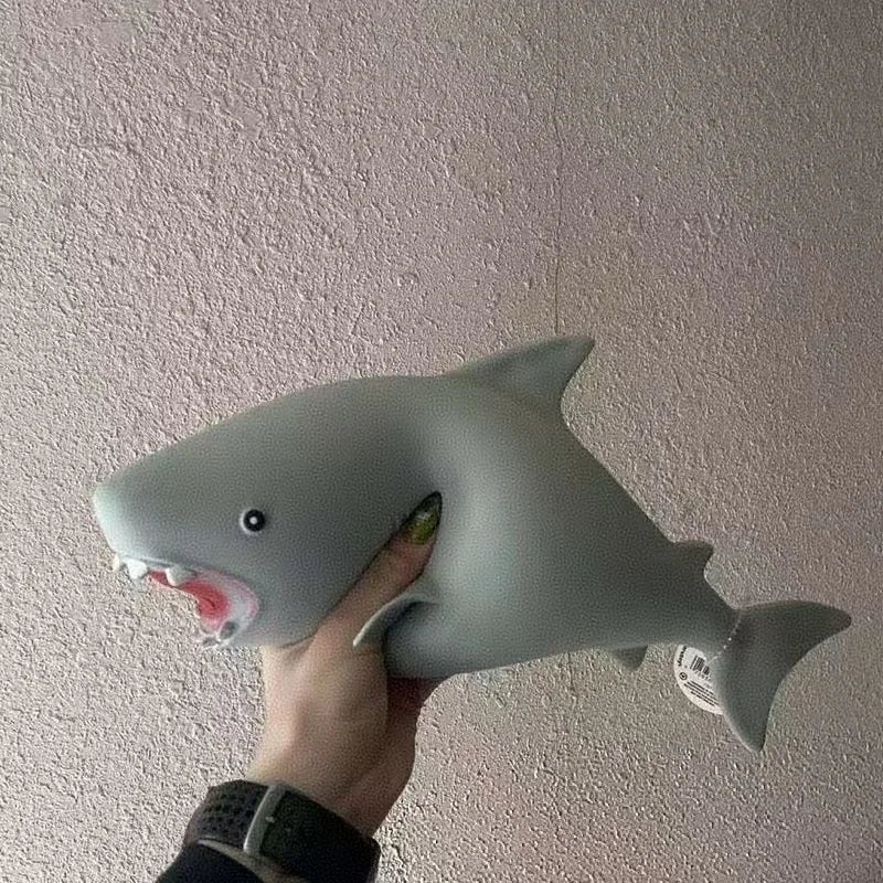Shark Shaped Squishy Stress Ball, Soft Squeeze Toy for Anxiety Relief, Cute Desk Fidget Decor for Adults and Teens