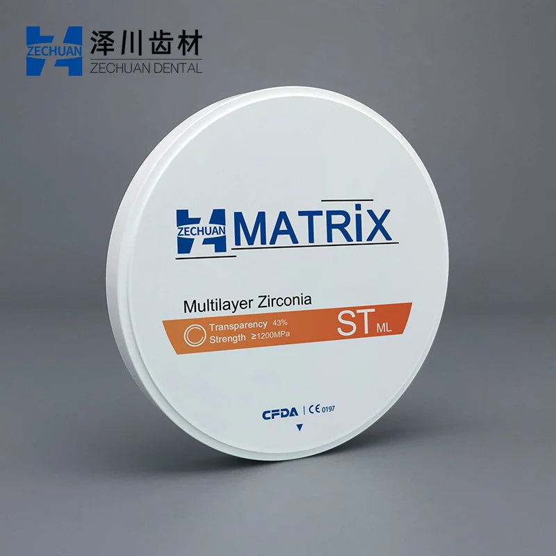 ZECHUAN MATRIX ST-ML Multilayer Zirconia Blocks 98mm System Dental Lab Fully Anatomical Crowns And Multi-unite Bridges