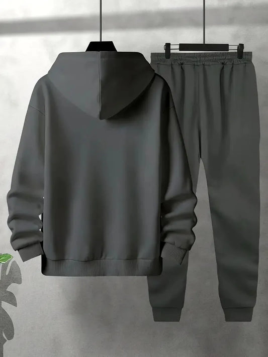 The new men's set for Spring and Autumn 2025 features a casual fashionable soft and comfortable 3D letter pattern print