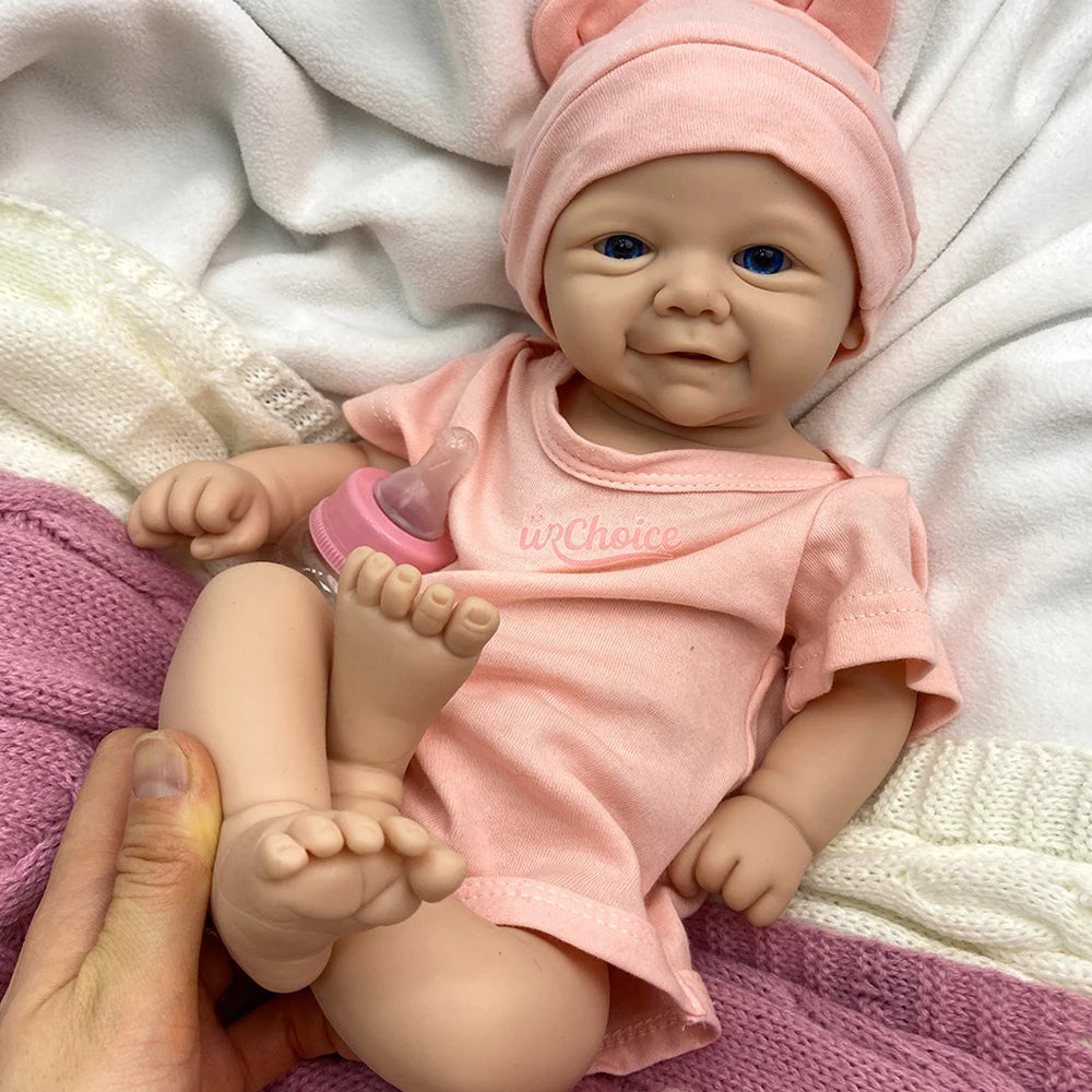 18inch Full Solid Silicone Reborn Baby Girl/Boy Weighted Body Poseable Doll Lifelike Bebe Reborn Gift for Birthday Christmas