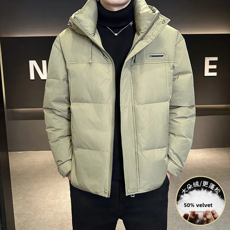 Men's Hooded Down Jackets New Winter Style White Duck Down Warm Coats Men's Cold-proof High-end Thickened Cotton-padded Jackets
