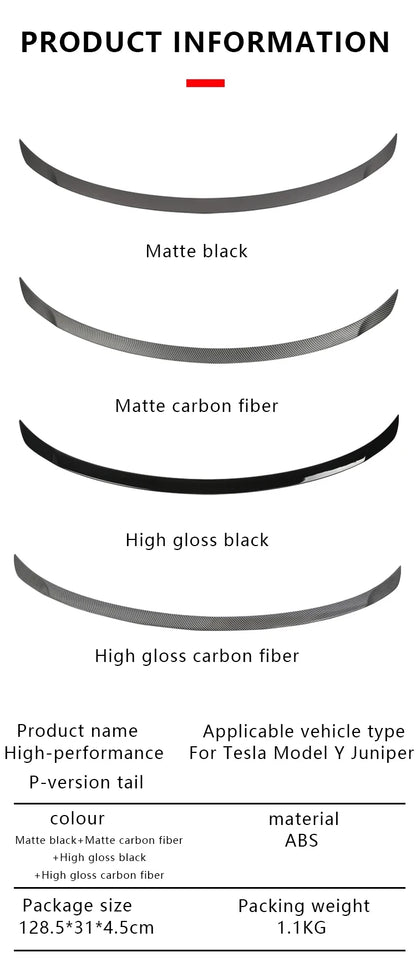 SUNTE Car ABS Spoiler For Tesla New Model Y 2025 2026 Juniper Original High-performance Carbon Fiber Accessories