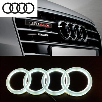 Car front grille 4D LED logo light front ring Sticker suitable for Audi A3 A4 A5 A6 A7 S3 S5 S6 S7 Q3 Q5 car supplies.