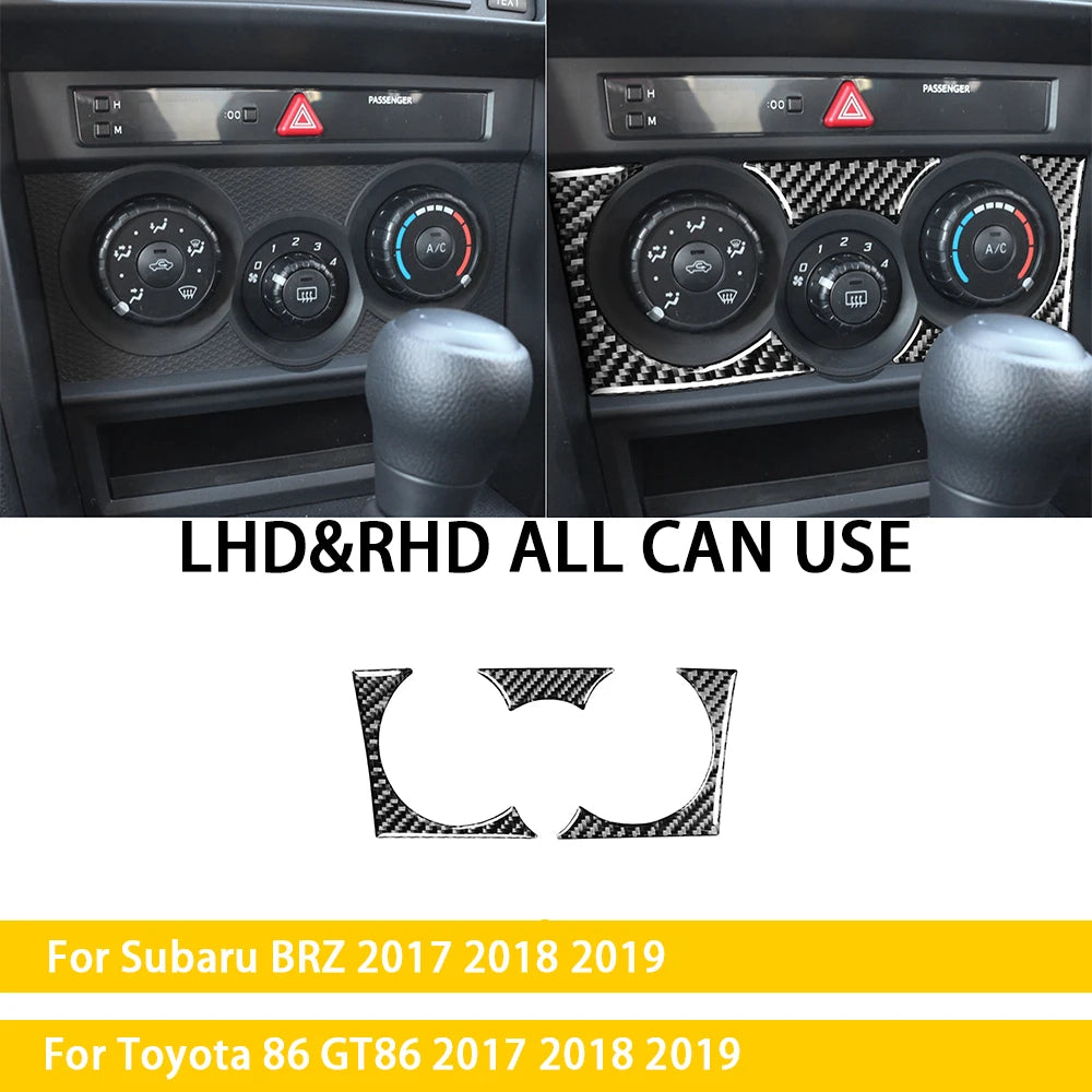 For Subaru BRZ Toyota 86 GT86 2017 2018 2019 Carbon Fiber Car Accessories Gear Shift Cup Holder Air Conditioning Trim Sticker