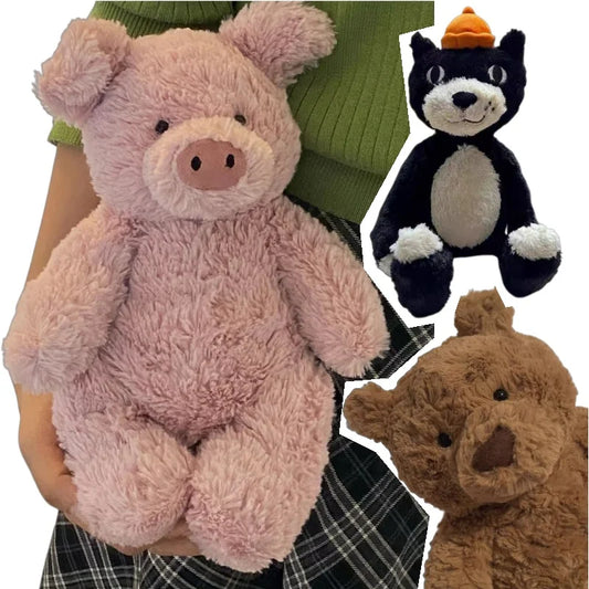 JC Ultra Soft Plush Toys Pig/Cat/Bear Cute Stuffed Animals Cuddly Emotional Companion Perfect Gift for Kids Adults Home Decor