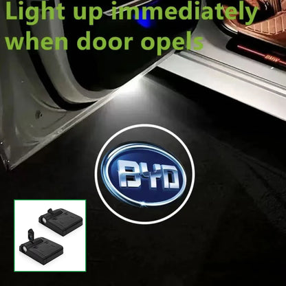 2Pcs For BYD ATTO3 QIN SONG S6 7 E6 TANG YUAN PLUS Auto Car Door HD LED Lamp Projector Courtesy Welcome Light  Accessories
