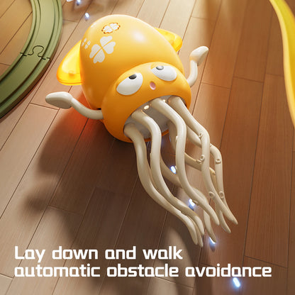 Magical dancing octopus sensing obstacle avoidance octopus light music crawling toy children's birthday gift