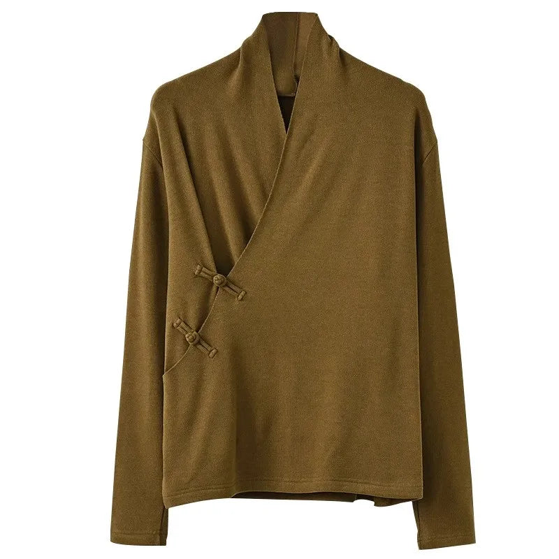 Double-Sided Velvet Button-Up Base Shirt Women's Autumn Winter Inner-Outer Shirt V-Neck T-Shirt Top Women's Fashion