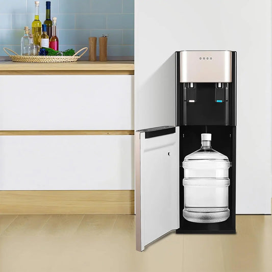 Bottom Loading Water Dispenser, Water Cooler Dispenser for 5 Gallon Bottle, Hot and Cold Water Dispenser with Over-Temperature/Overload/Anti-Dry Burn Protection for Offices, Nurseries, Homes