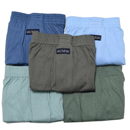 5PCS/Pack 100% Cotton Men Solid Pajama Pants Casual Elastic Waist Sleeping Shorts 3D Crotch Bottoms Breathable Pijama Hombre
