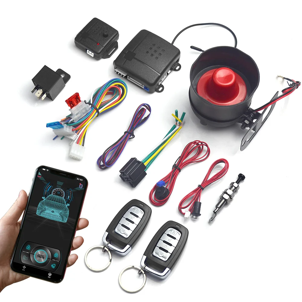 Car Vibration Anti Theft Alarm System Audible Alerts Supports Remote Control via Mobile App Includes 2 Remote Keys Universal Fit