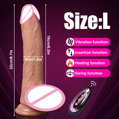Realistic Telescopic Vibrator for Women Masturbation Anal Climax Toys Penetration Anal Thrusting Penis Dildo Sexy Adult Sex Toys