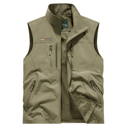 Men's Outdoor Sports Leisure Windproof Cold Proof Warm Vest for Autumn and Winter Comfortable Plush Warm and Fashionable Vest