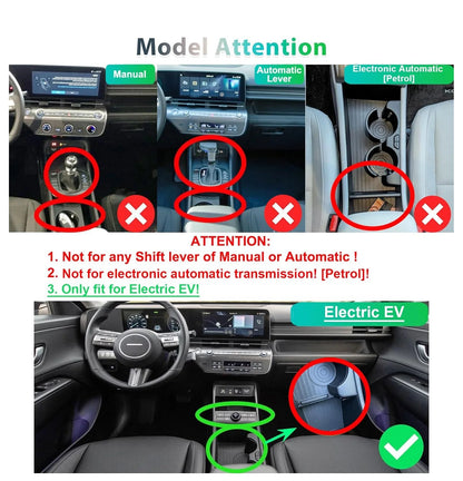 RUIYA for Hyundai Kona SX2 EV Electric 2024 2025 Car Armrest Box Storage Central Control Container Kona SX2 EV Accessories