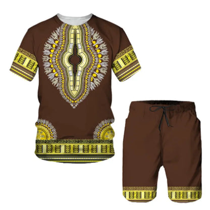 Thai Shirt African Drum Performance Clothes Men's Ethnic Fashion Thin Polyester Casual Wear for Drumming Events
