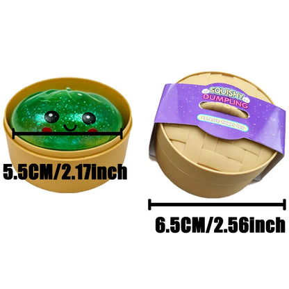 Mini Glitter Dumpling Squishy Toy with Box for Stress Relief 2026 Sensory Squeeze Toy Random Color